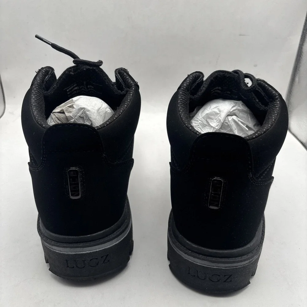 LUGZ Mens Sz 9.5 Fringe Chukka Deep Black Ankle‎ Boots Thick Tread City Preppy